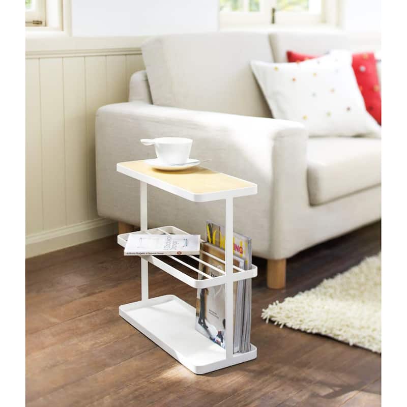 Yamazaki Home Storage Table, Steel, Holds 22.2 lbs, No Assembly - L 7.09 x W 18.9 x H 17.32 inches