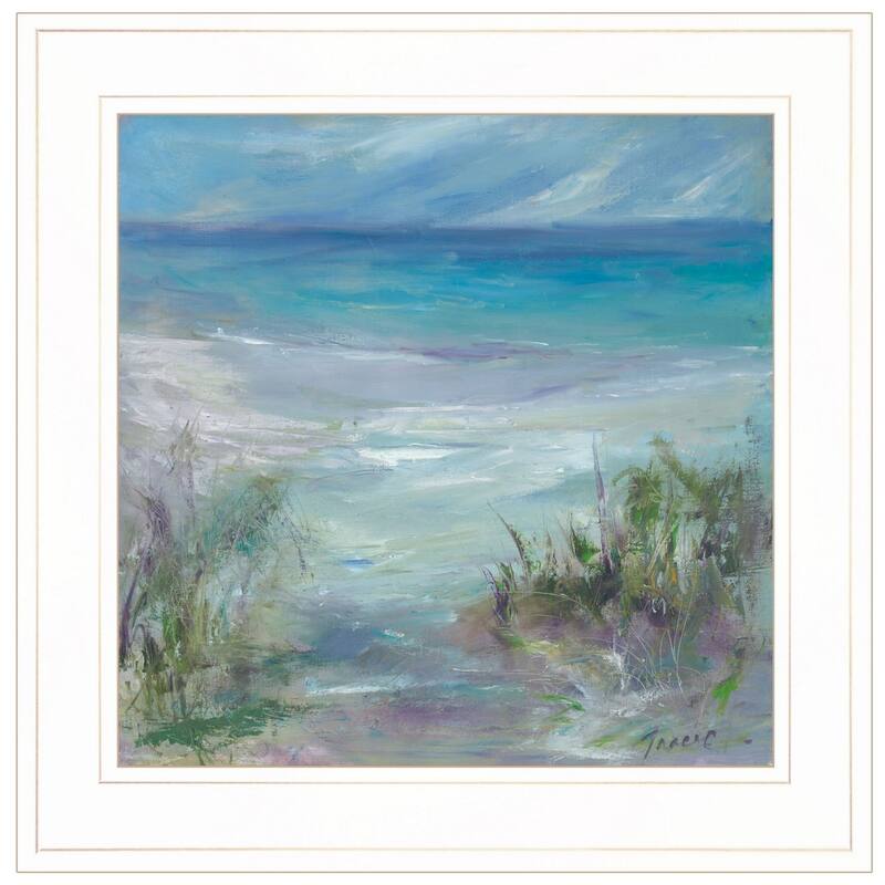 TrendyDecor4U "Blue Horizons" Framed Print Wall Art by Tracy Owen-Cullimore - Brown