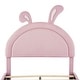 preview thumbnail 5 of 14, Kids Twin Velvet Upholstered Rabbit-Shape Platform Bed with 2 Storage Stools
