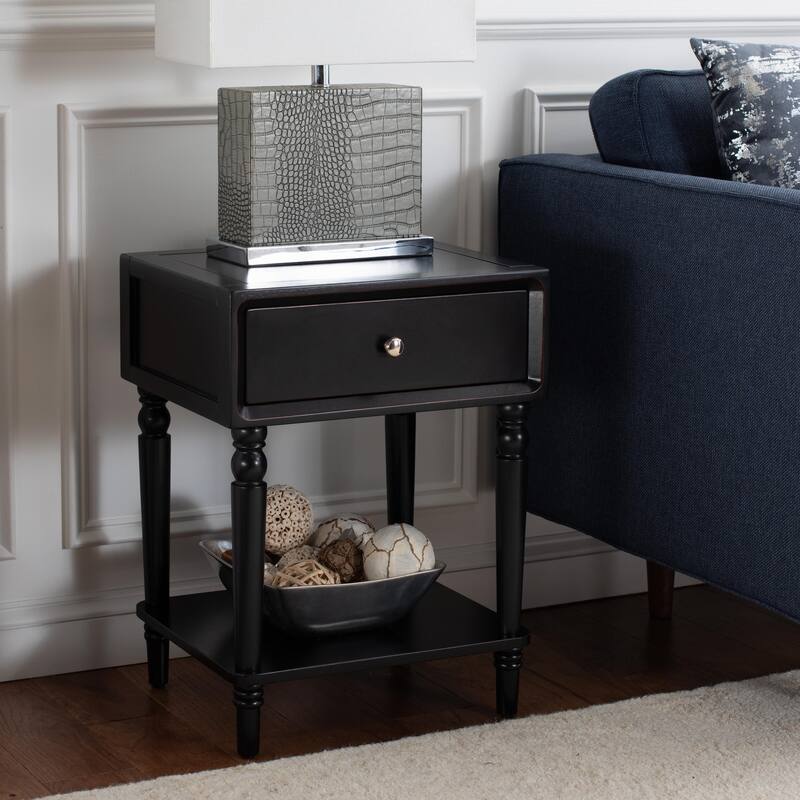 SAFAVIEH Louetta End Table - 18Wx15Dx24H - Black