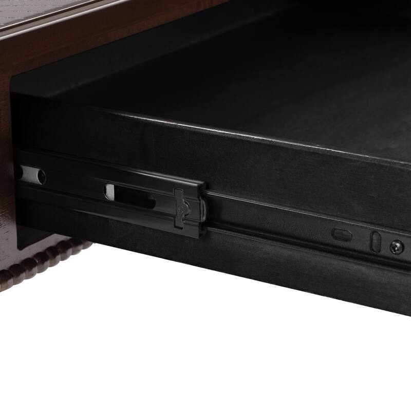 Vintage Coffee Table Rectangular Coffee Table with Storage Drawers and Waterproof Tabletop for Living Room