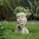 Off White Speckled MgO Thoughtful Bust Head Planter
