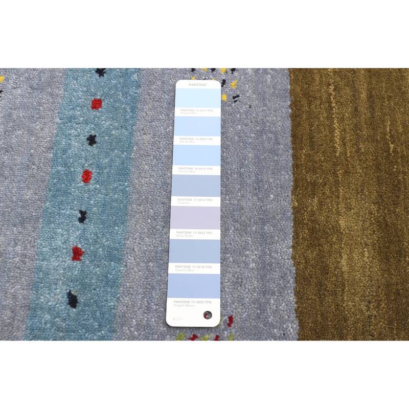 ECARPETGALLERY Hand Loomed Kashkuli Gabbeh Light Denim Blue Wool Rug - 3'1 x 4'9