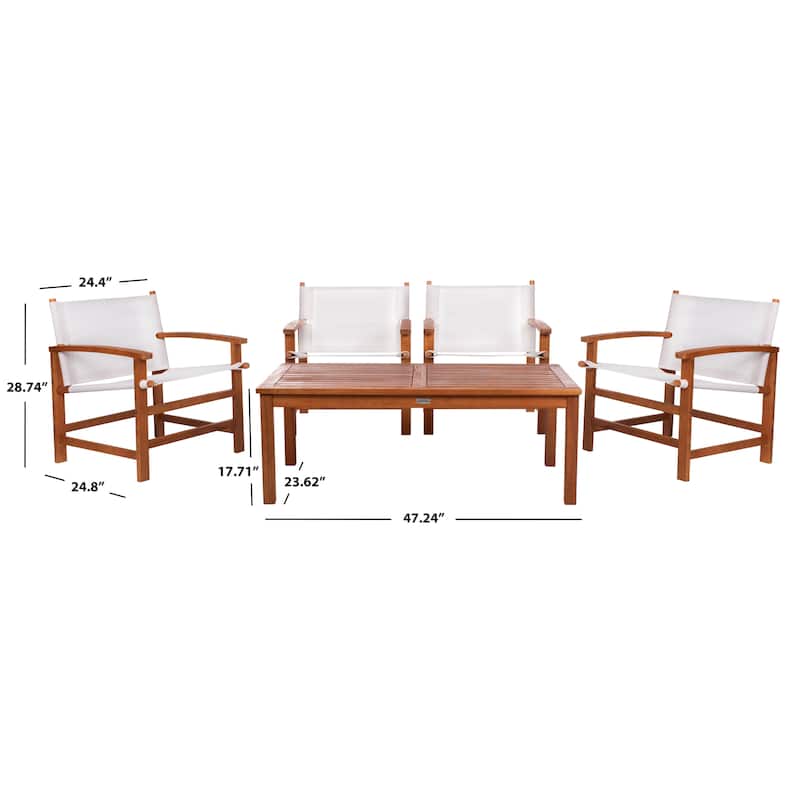 SAFAVIEH Outdoor Ulricke 5-Piece Dining Set - 47Wx24Dx18H
