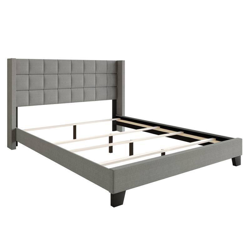 CraftPorch Wingback Linen Upholstered Panel Bed