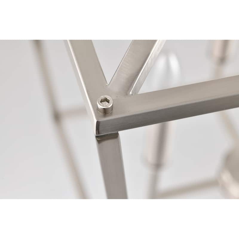 Brushed Nickel 4-Light Lantern Pendant 20 in. with Sleeve - Brushed Nickel - 20 in. W x 20 in. D x 28.5 in. H
