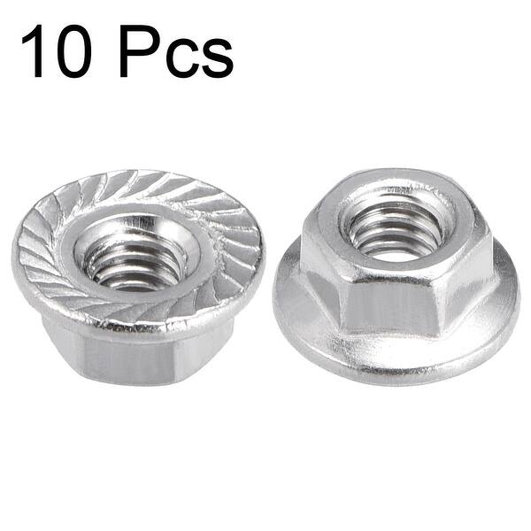 316 Stainless Steel uxcell M4 Serrated Flange Hex Lock Nuts 10 Pcs