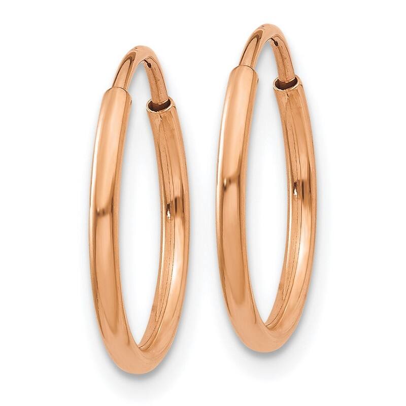 Curata 14k Rose Gold Polished Endless Hoop Earrings - 13.5x13.8mm