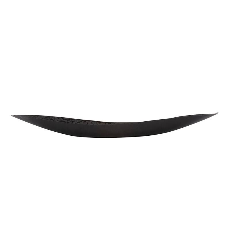 Allan Andrews Chiseled Texture Black Iron Elongated Tray, Small - 2H x 20W x 5D