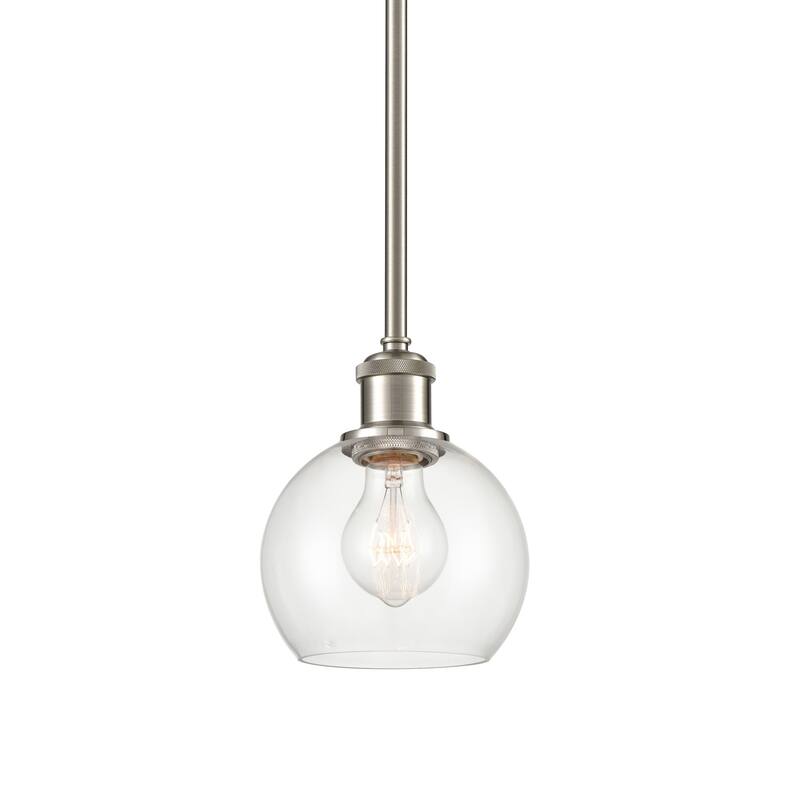 Innovations Lighting 516-1S-8-6 Athens Pendant Athens 6" Wide Mini - Brushed Satin Nickel / Clear