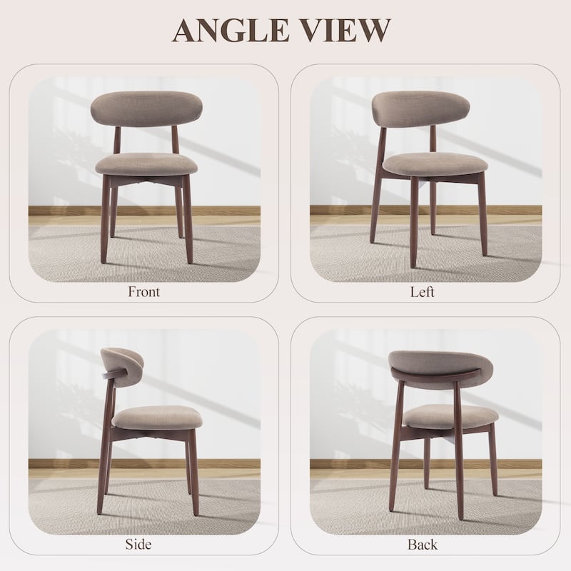 Modern Farmhouse Wooden Dining Chairs (Set of 2/4/6) – Upholstered Fabric Side Chairs with Floor Protectors