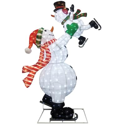 Puleo International 7' Outdoor Christmas Snowman with 587 Warm White LED Lights
