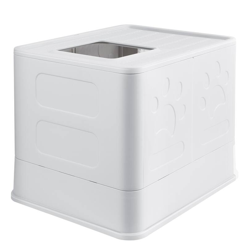 Foldable Cat Litter Box Lid Scoop Drawer Large Top Entry Anti-Splashing Cat Litter Scoop