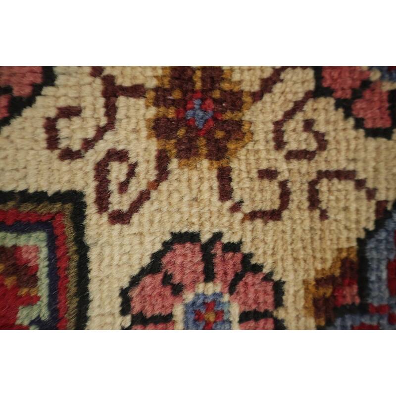 Hand Knotted Oriental 100% Wool Carpet Traditional Geometric Red Tabriz Area Rug - 4' 9'' X 3' 2''