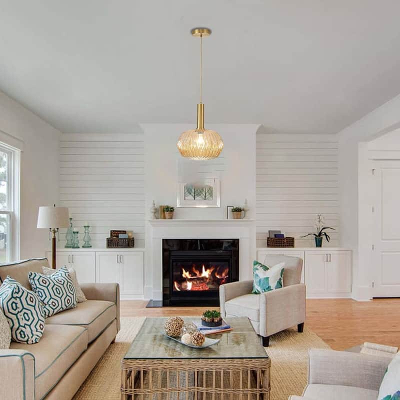 11.6” Dining room lighting green pendant lights glass, metal island lights