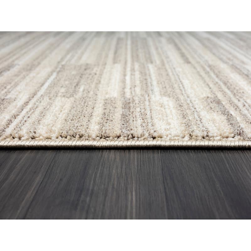 Terra by Obeetee Chelsea Stripes Neutral Rug