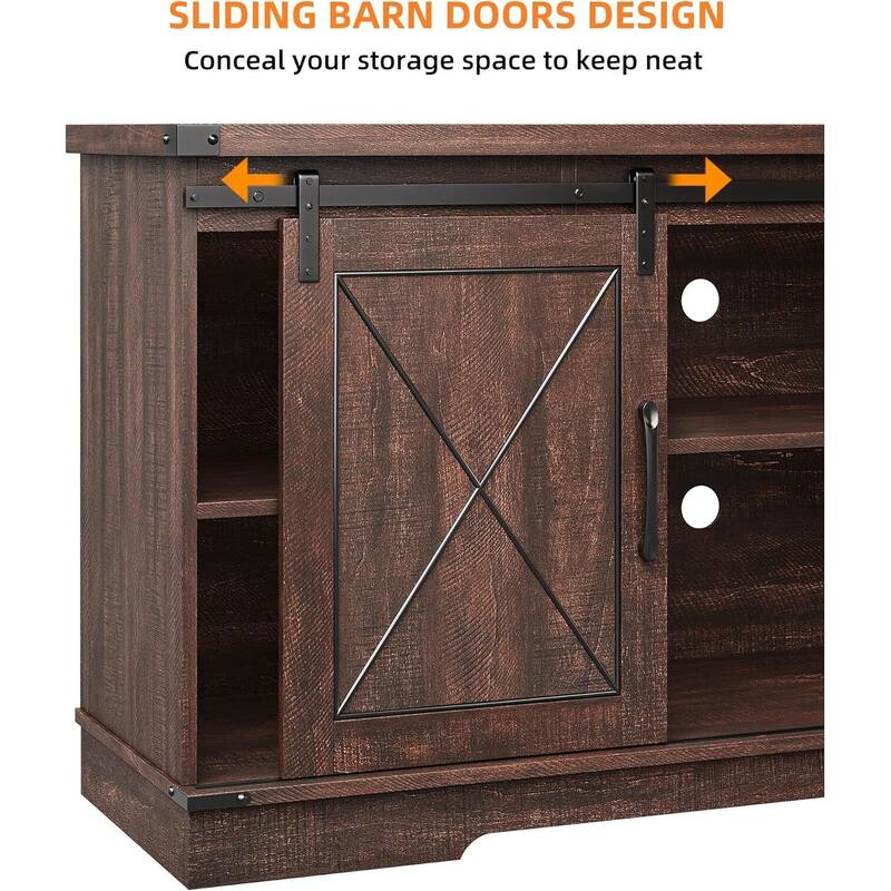 TV Stand, with Sliding Barn Doors, up to 65"