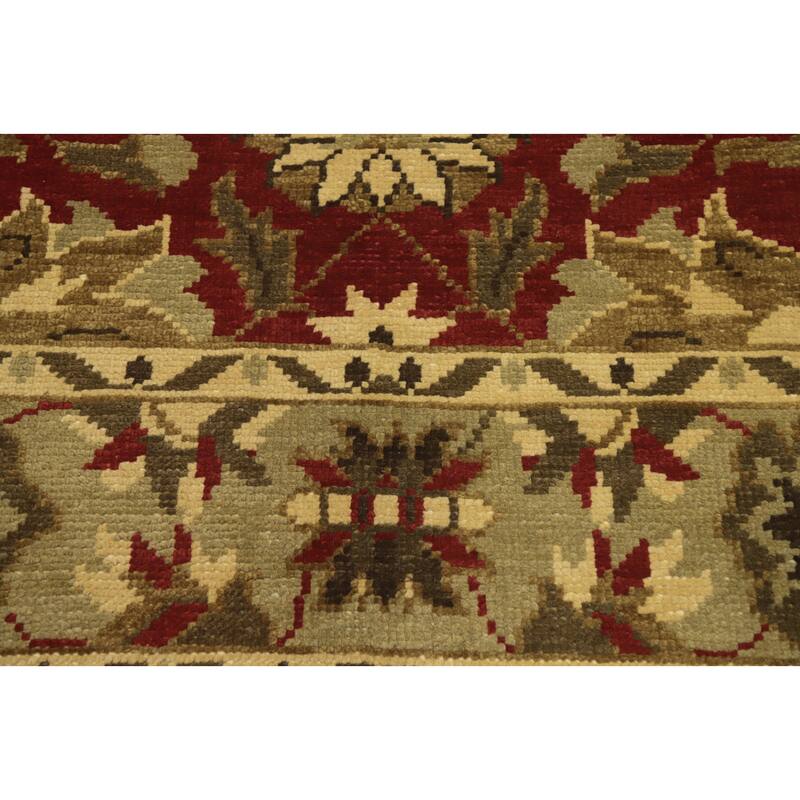 Red Floral Indian Area Rug 6x10 - 9' 10'' X 6' 5''