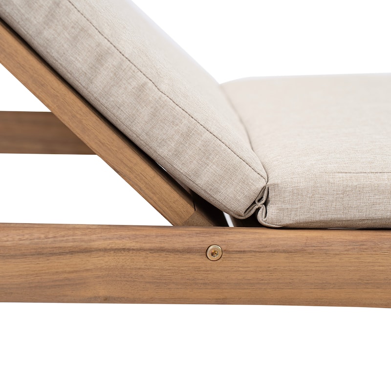 Christopher Knight Home - Emilio Outdoor Comfort Mallorca Acacia Wood Chaise Lounge Set with Cushions
