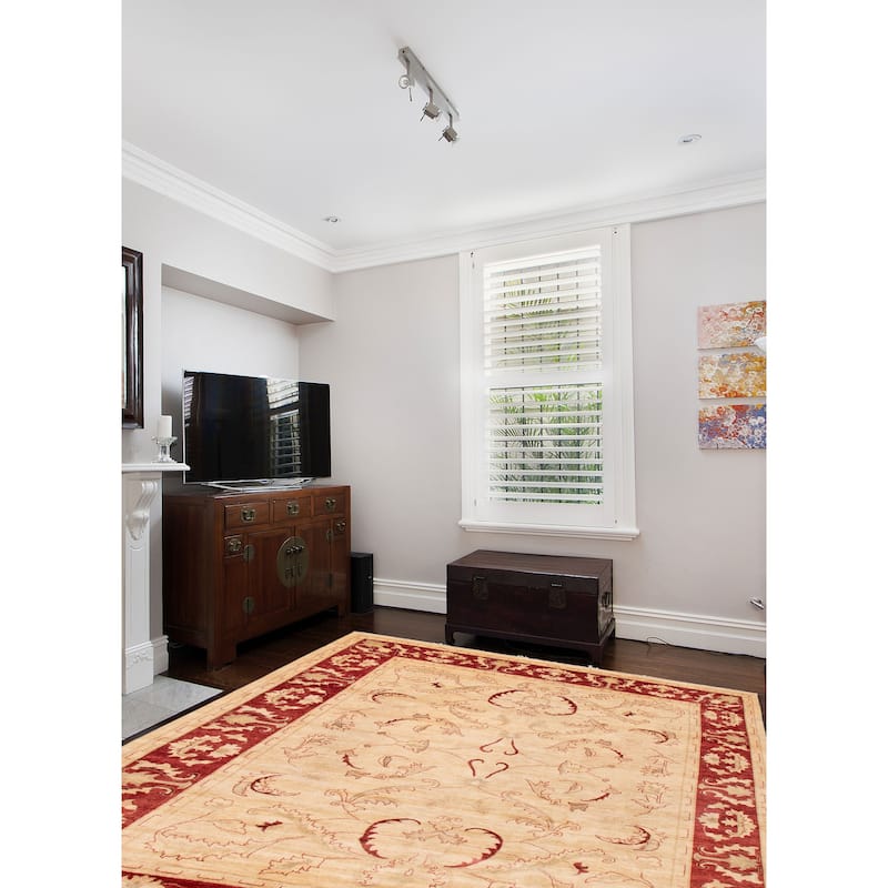ECARPETGALLERY Hand-knotted Chobi Finest Ivory Wool Rug - 9'1 x 11'10
