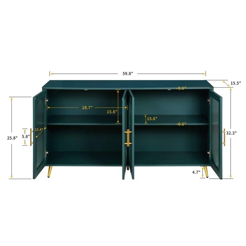 Storage Cabinet or Wood TV Stand with Adjustable Shelves