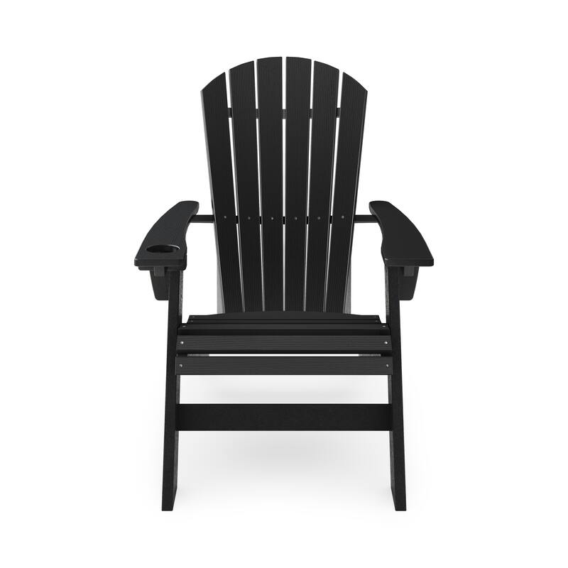 Black Adirondack Chair - Sturdy Hdpe Poly Lumber For Poolside, Patio, And Garden Relaxation