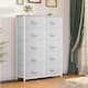 Modern 4/8/10-drawer Bedroom Fabric Dresser Storage Tower with Wood Top