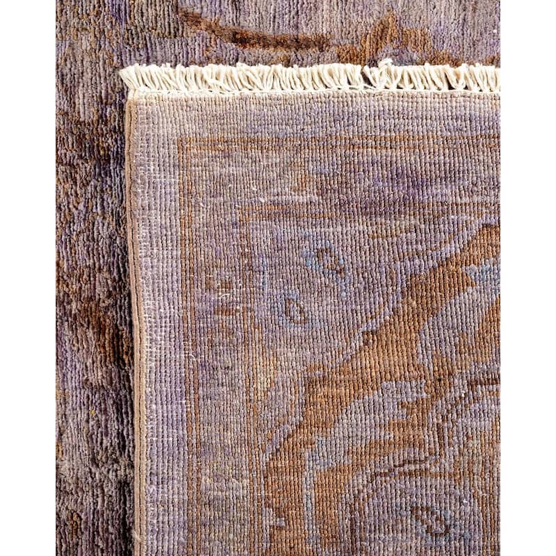 Overton Hand Knotted Wool Vintage Inspired Modern Contemporary Overdyed Gray Area Rug - 6' 0" x 8' 7"