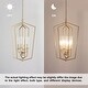 preview thumbnail 5 of 6, Modern 4-Light Lantern Geometric Gold Chandelier Cage Pendant Light - D16.5" x H27"