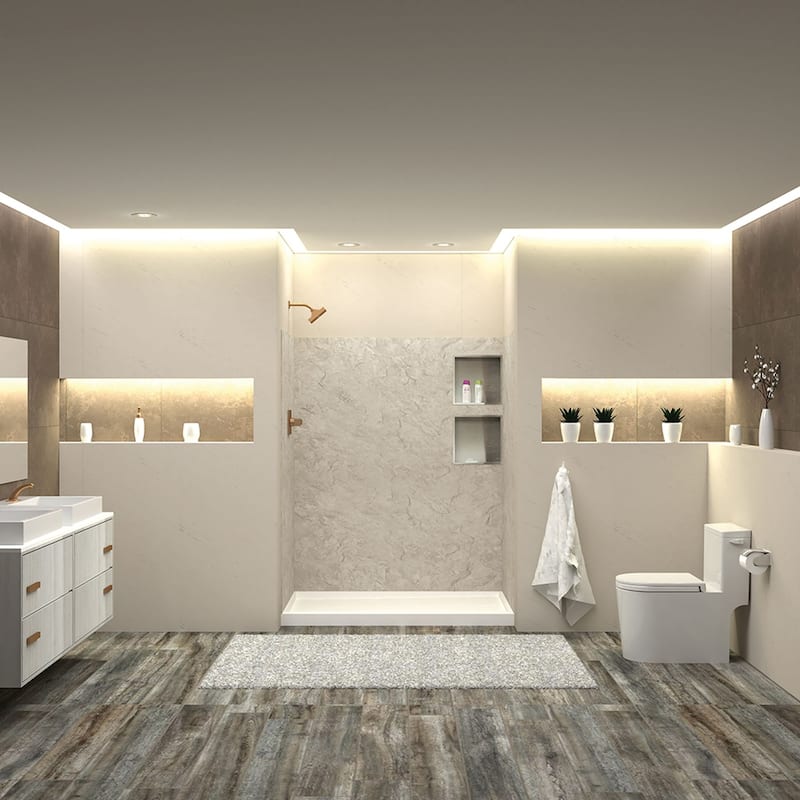 Transolid Expressions 32-in X 60-in X 72-in Glue to Wall Shower/Walls - 60" x 32" x 72" - 60" x 32" x 72"