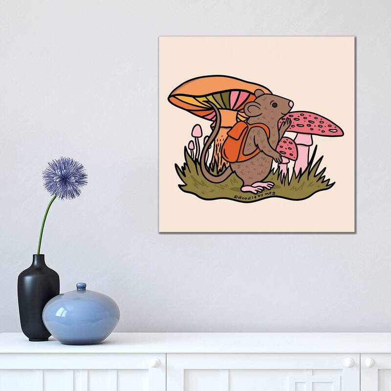 iCanvas "Rat With Backpack" by Doodle By Meg Canvas Print - 18x18x1.5