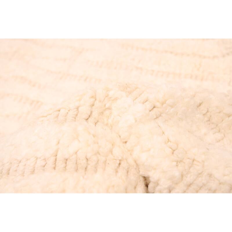 ECARPETGALLERY Hand-knotted Tangier Cream Wool Rug - 8'5 x 9'10