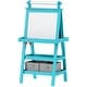 preview thumbnail 10 of 8, Qaba Easel for Kids, Double Sided Kids Art Easel with Paper Roll, Magnetic Whiteboard, Chalkboard & Storage - Blue
