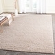 preview thumbnail 57 of 197, SAFAVIEH Laguna Shag Verdiana Solid Color 2-inch Thick Rug. 5'3" Square - Sand - Square