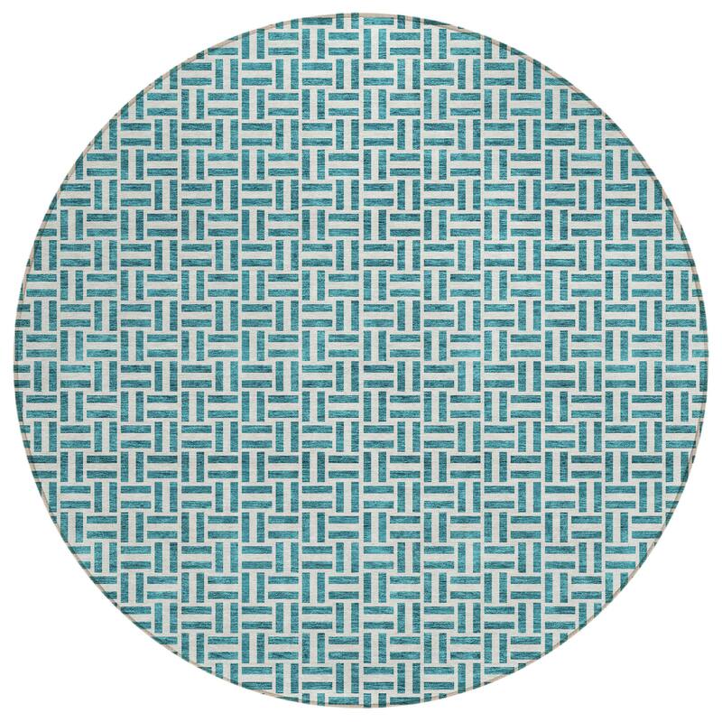 HomeRoots Geometric Transitional Rectangle Outdoor Rug
