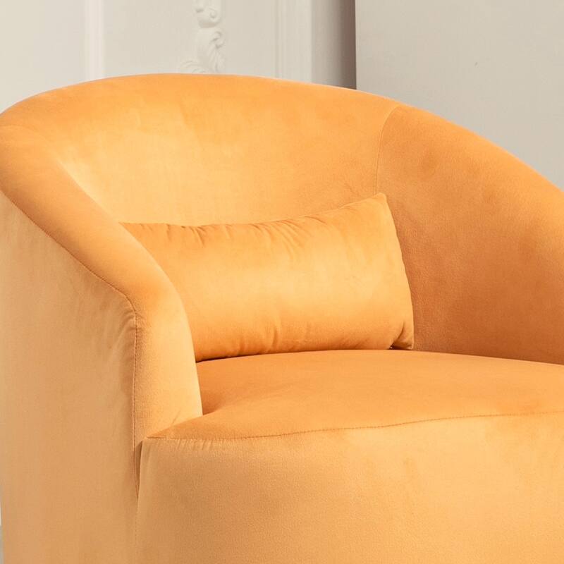 US Pride Furniture Accent Chair with Barrel-shaped Design and 360 Degree Swivel Feature