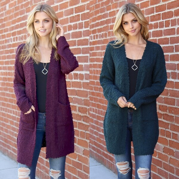 purple popcorn cardigan