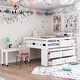 preview thumbnail 13 of 22, Kid-Friendly Design Full Size Loft Bed with Desk and Drawers White