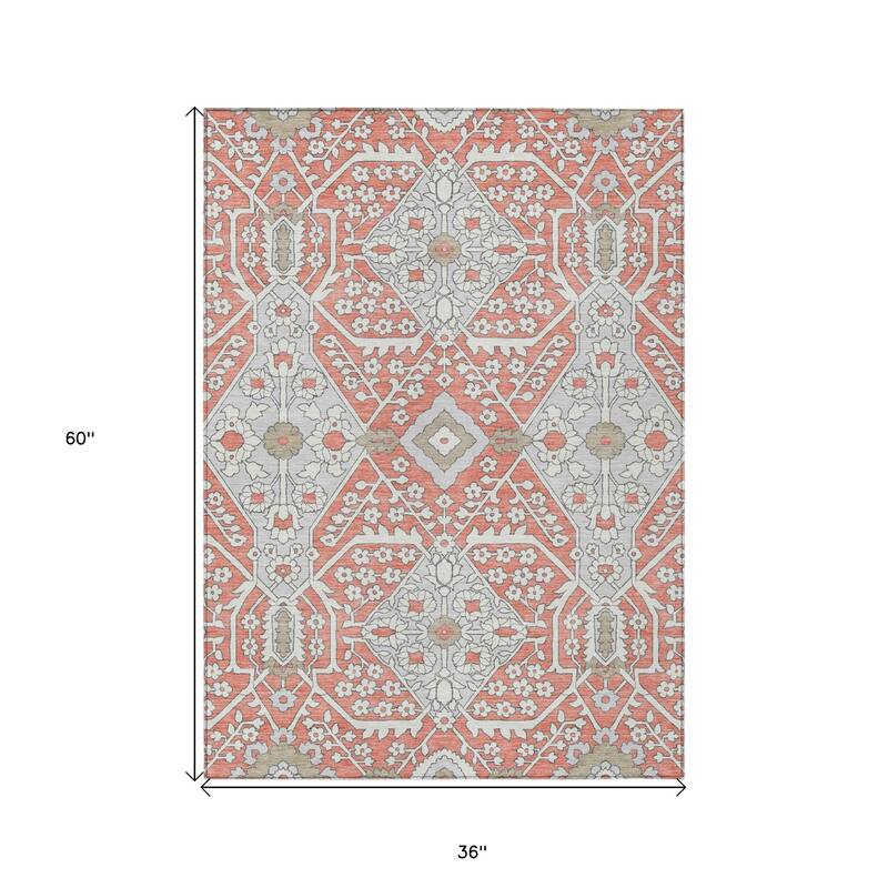 HomeRoots Floral Transitional Rectangle Outdoor Rug