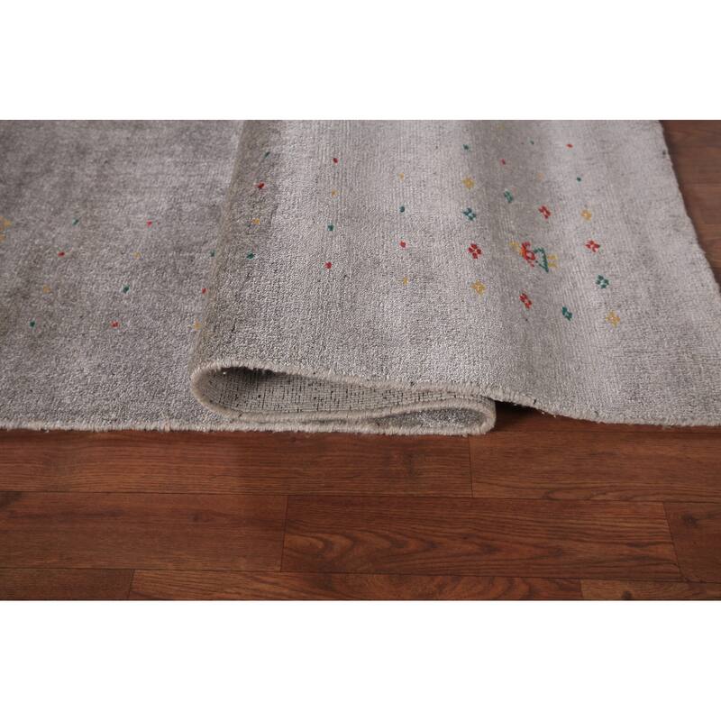 Tribal Gabbeh Indian Area Rug Silk Carpet - 9'0" X 11'7"