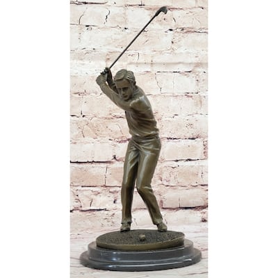 Art Deco Hot Cast Male Golfer Sport Memorabilia Bronze Sculpture Statue Figurine