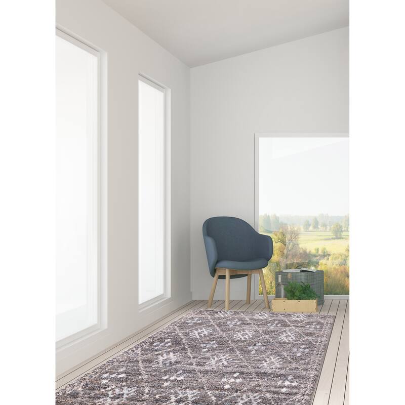 ECARPETGALLERY Hand-knotted Tangier Dark Grey Wool Rug - 5'0 x 8'0