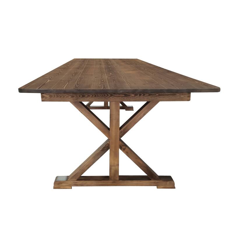 Solid Pine Farm Dining Table with X-Style Legs - 7' x 40"