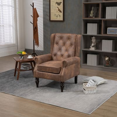 Wood Frame Armchair Modern Accent Chair Lounge Chair for Living Room - 29.33'' x31.50''x 39.37''