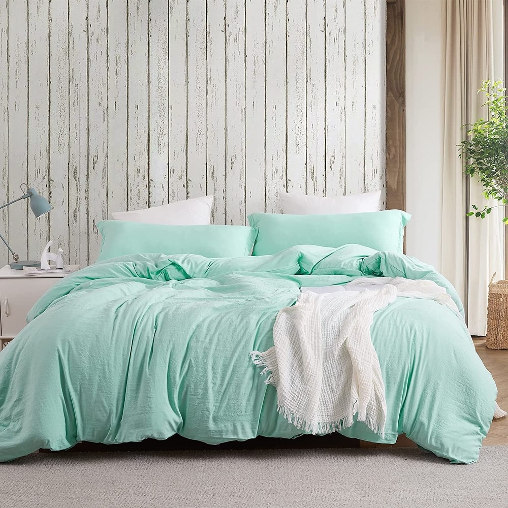 Natural Loft King Solid Duvet Cover Set