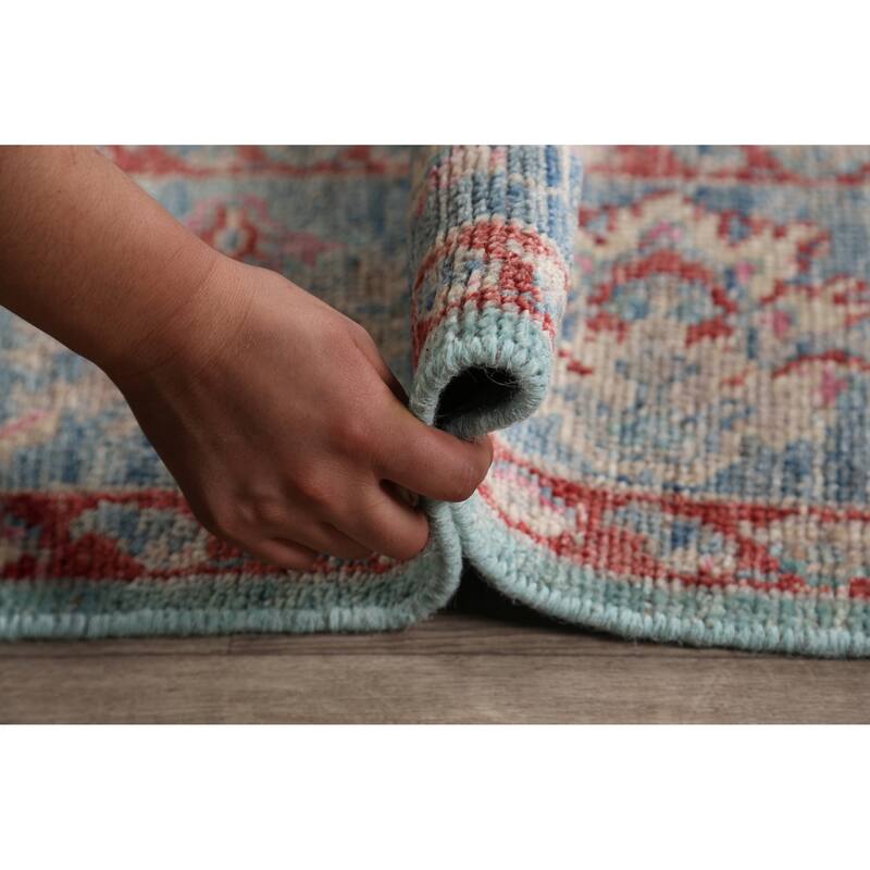 Floral Authentic Oushak Oriental Blue Area Rug Handmade Wool Carpet 8