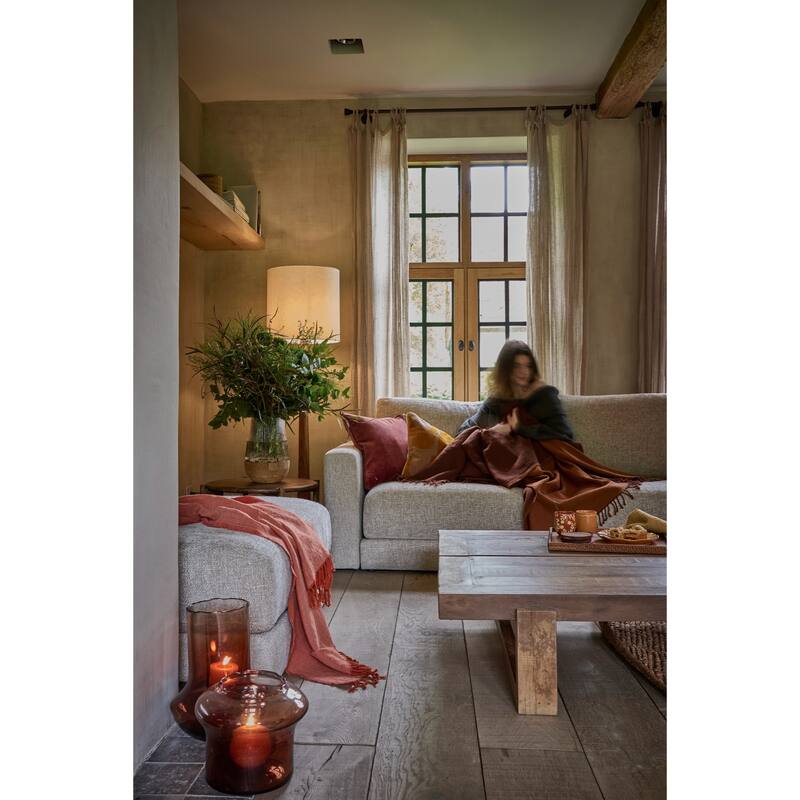 Round Blown Glass Vase - 9.75" - Amber