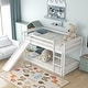 preview thumbnail 5 of 31, Modern Twin Over Twin Rugged Wooden Frame Bunk Bed With Convertible Slide And Ladder