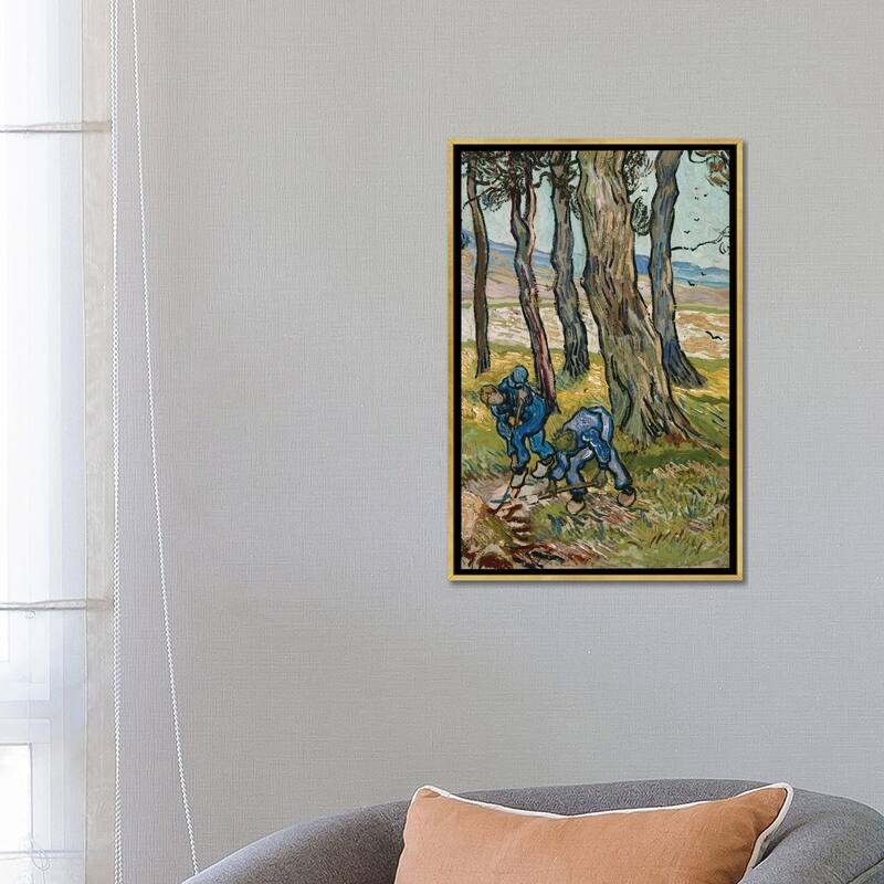 iCanvas "The Diggers, 1889" by Vincent van Gogh Framed Canvas Print