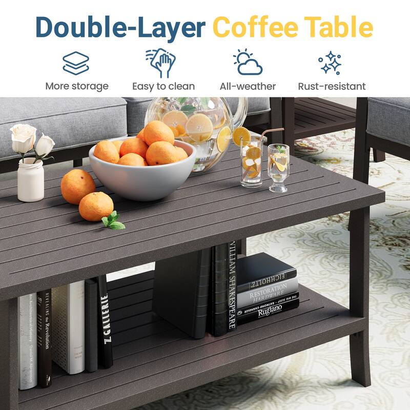 7-Person Patio Conversation Sets with Cushions